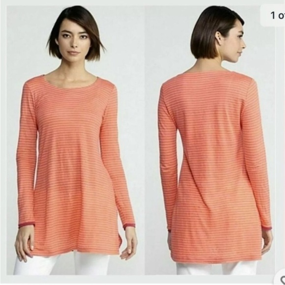 Eileen Fisher Tops - Eileen Fisher Linen Orange & Pink Tunic